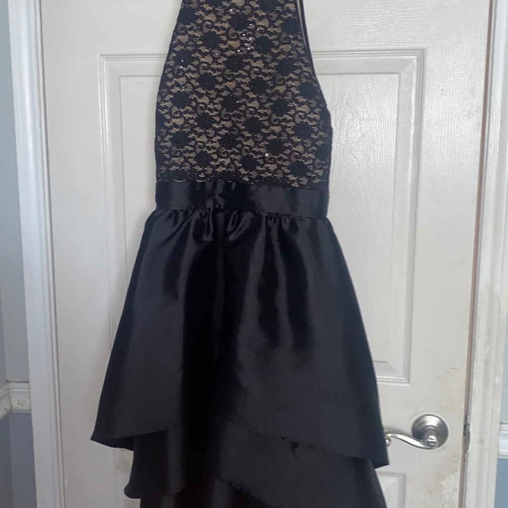 Black high low dress